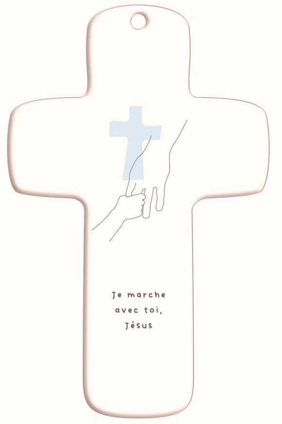 Croix bois imprimée Sisters 36 - Je marche avec toi Jésus