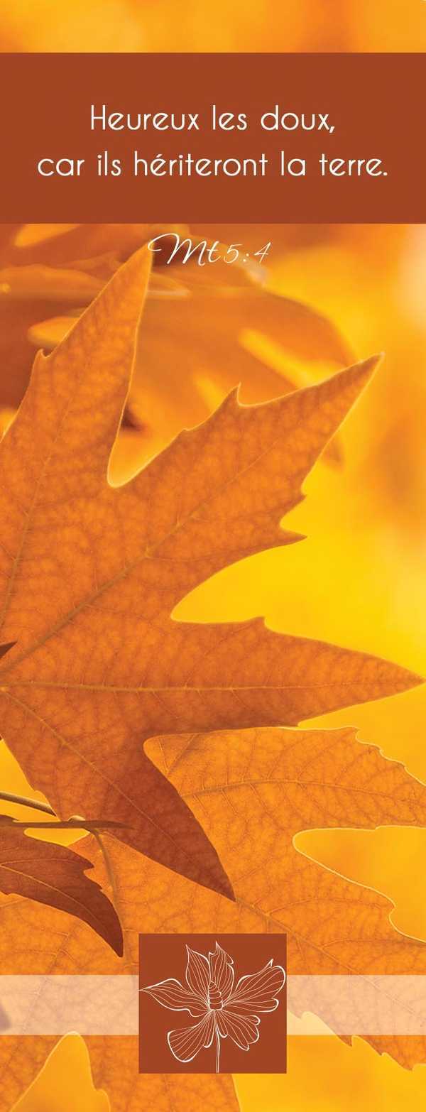 Lot de 20 - Signet Photo Nature Heureux les doux - Feuilles mortes