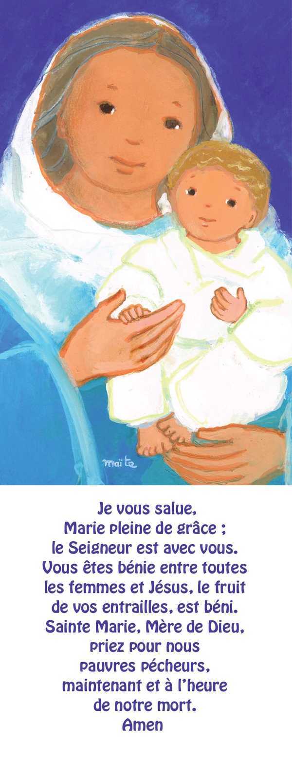 Lot de 20 - Signet Maité Roche Je vous salue Marie