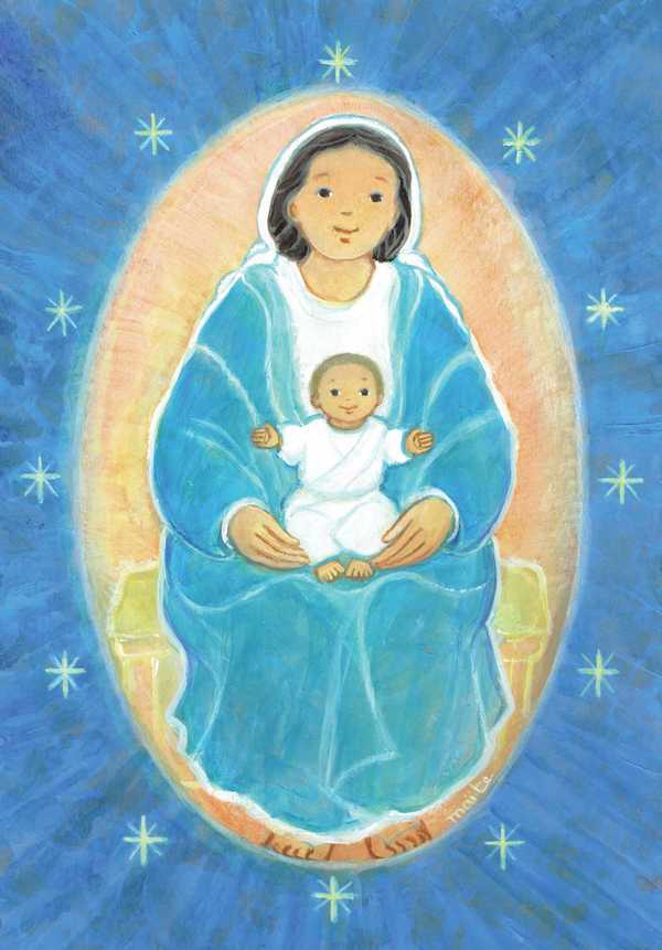 Lot de 10 cartes doubles - Vierge à l'enfant