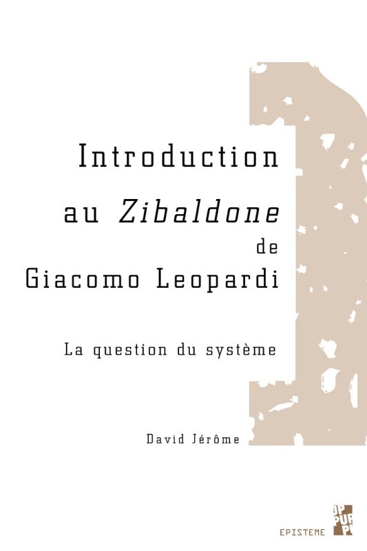 Introduction au zibaldone de giacomo leopardi