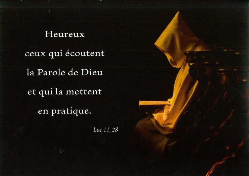 Carte Postale Moine lisant la Bible - à l'unité