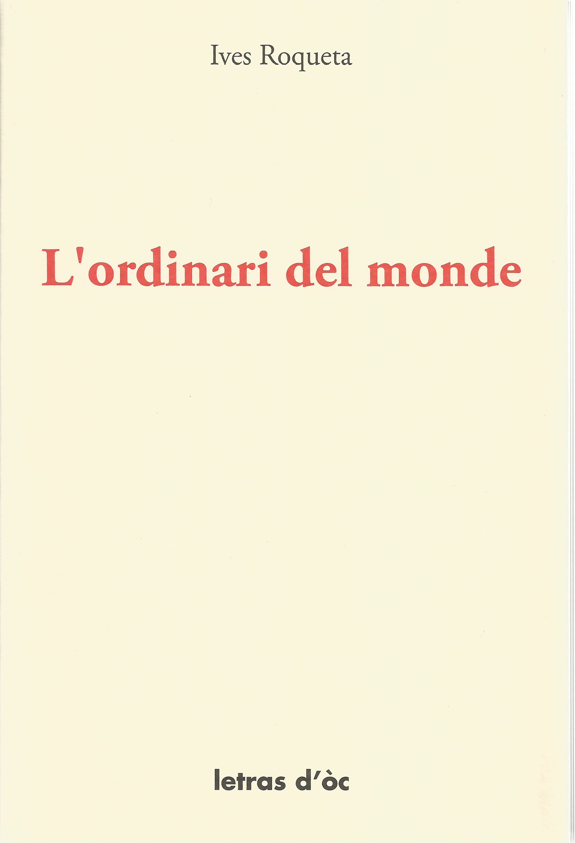 L'ORDINARI DEL MONDE