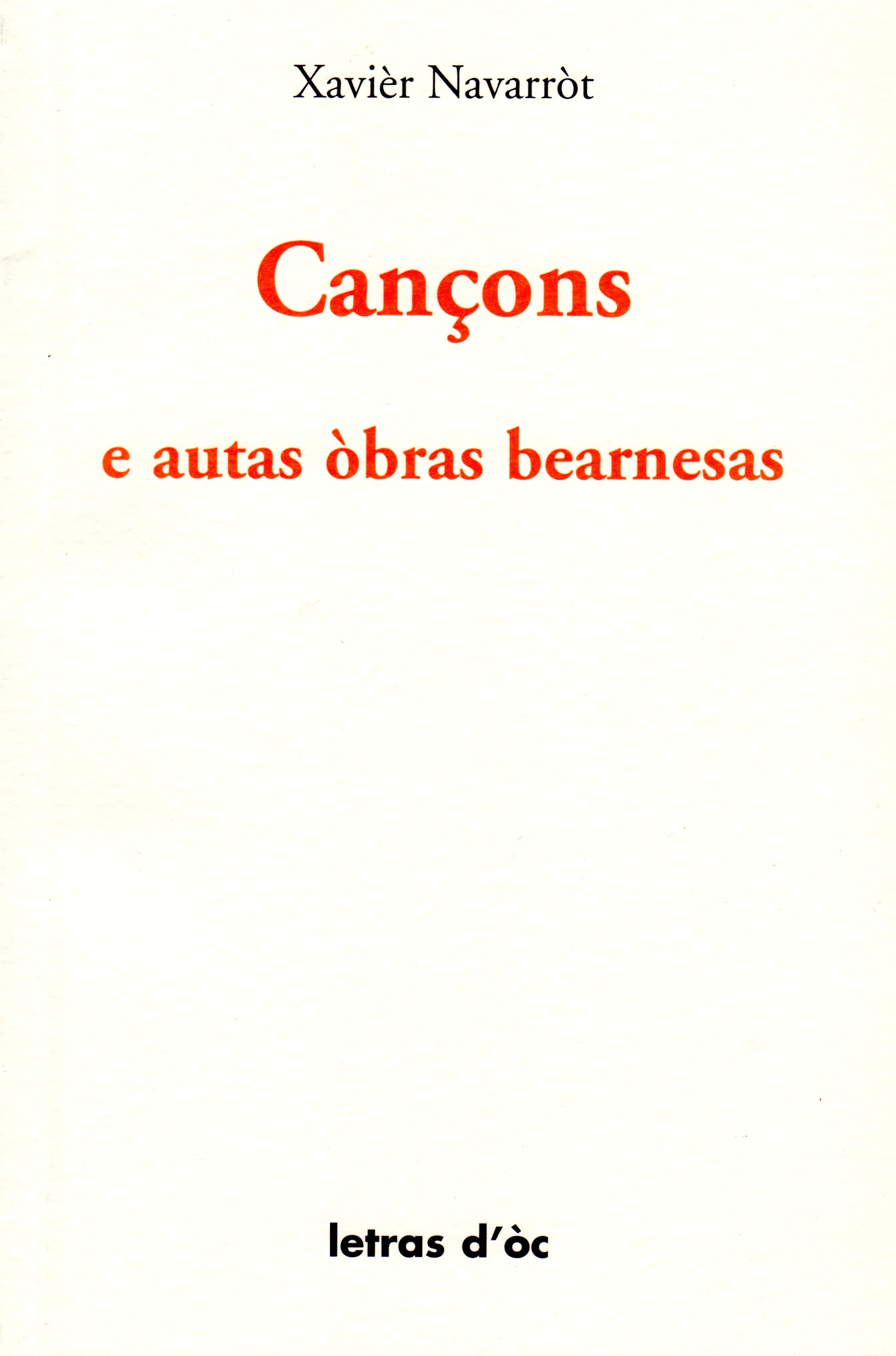 CANÇONS  E AUTAS ÒBRAS BEARNESAS