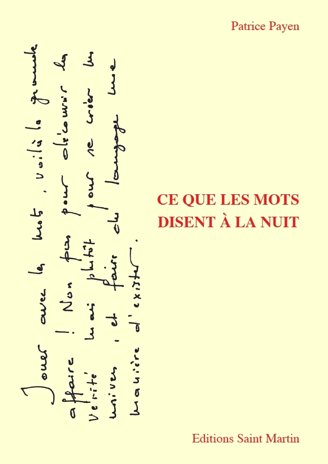 CE QUE LES MOTS DISENT A LA NUIT