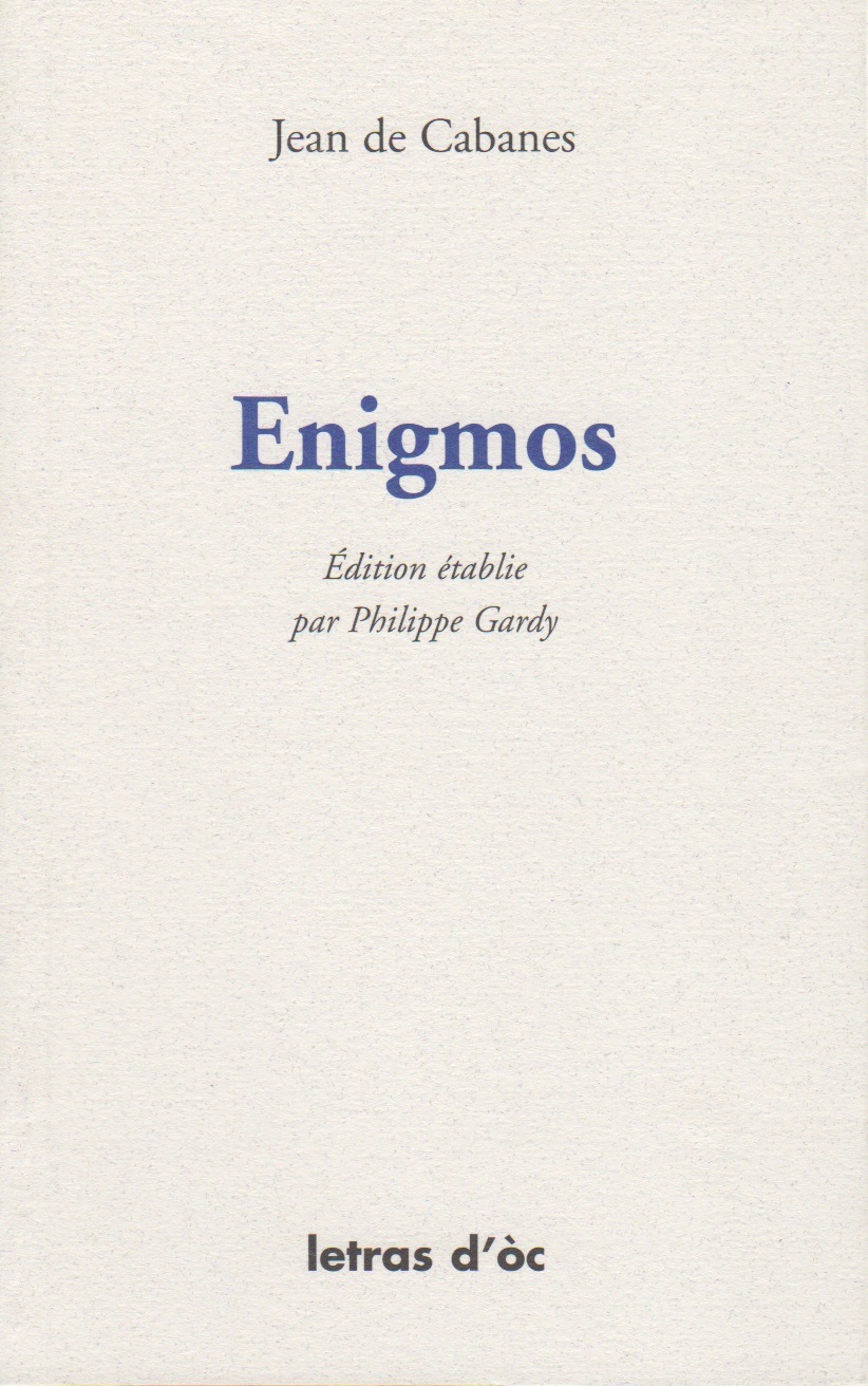 ENIGMOS ÉDITION ÉTABLIE PAR PHILIPPE GARDY