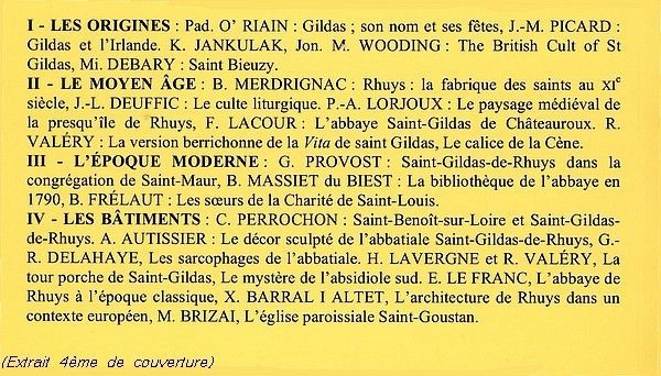 Colloque Saint Gildas - actes du Colloque de Saint-Gildas de Rhuys, 30-31 janvier 2009
