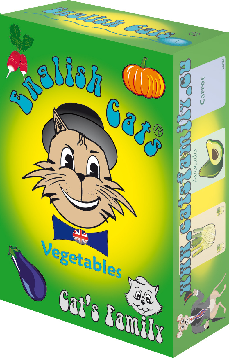 Jeu de cartes English Cats - Vegetables