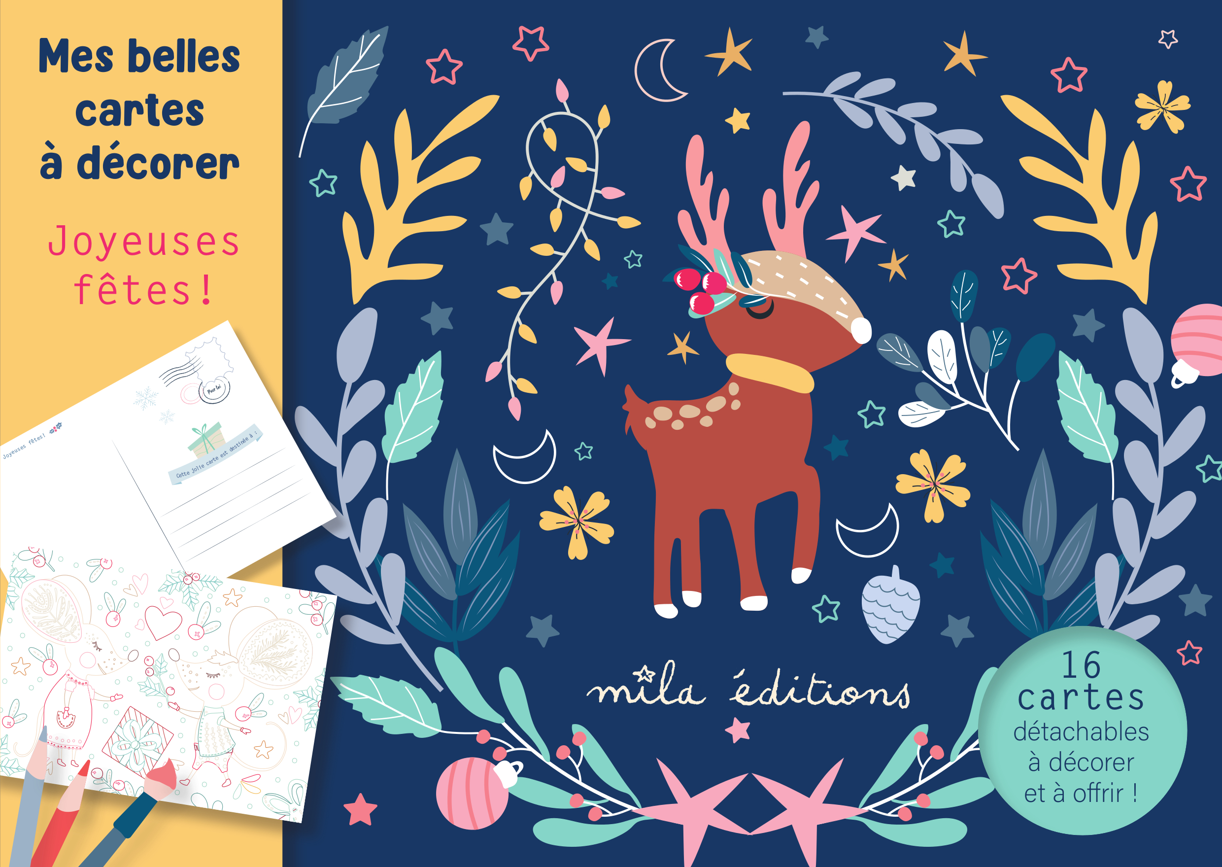 Mes belles cartes à décorer - Joyeuses fêtes !