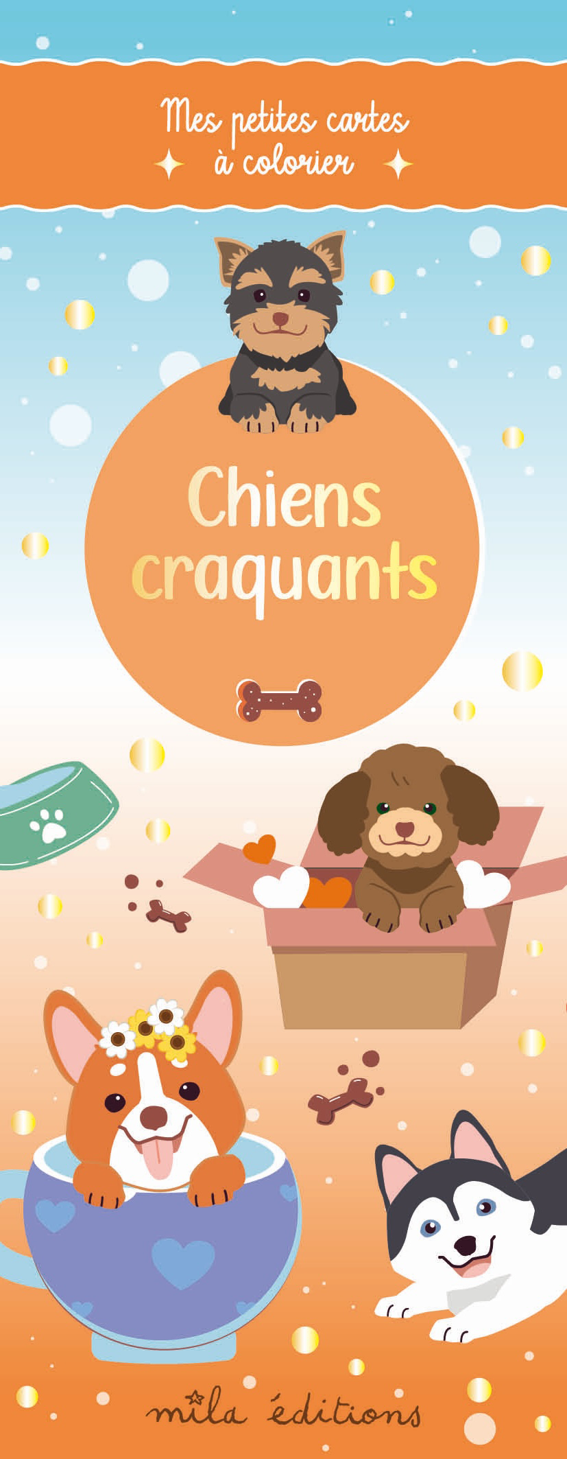 Chiens craquants - Mes petites cartes à colorier