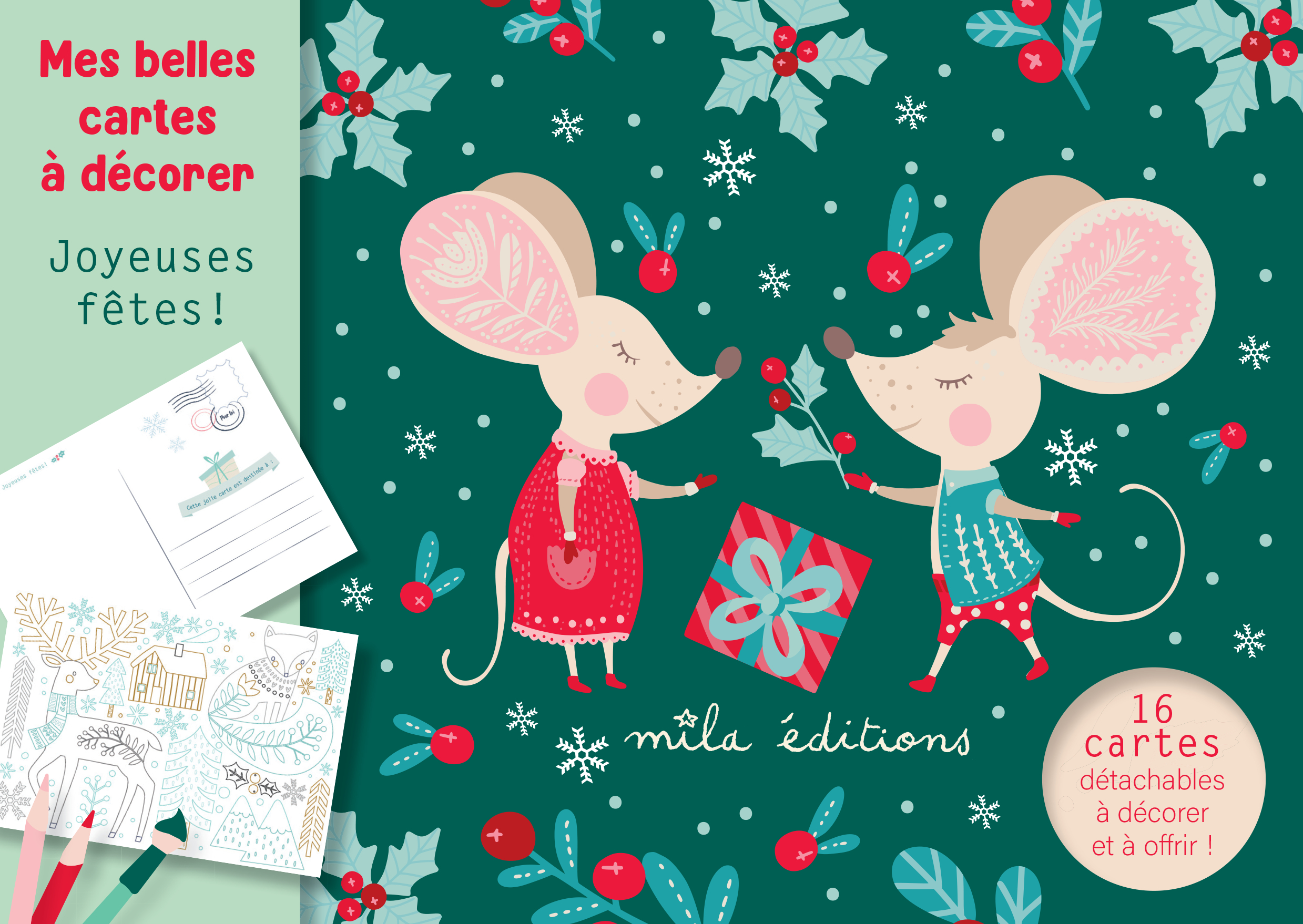 Mes belles cartes à décorer - Joyeuses fêtes !