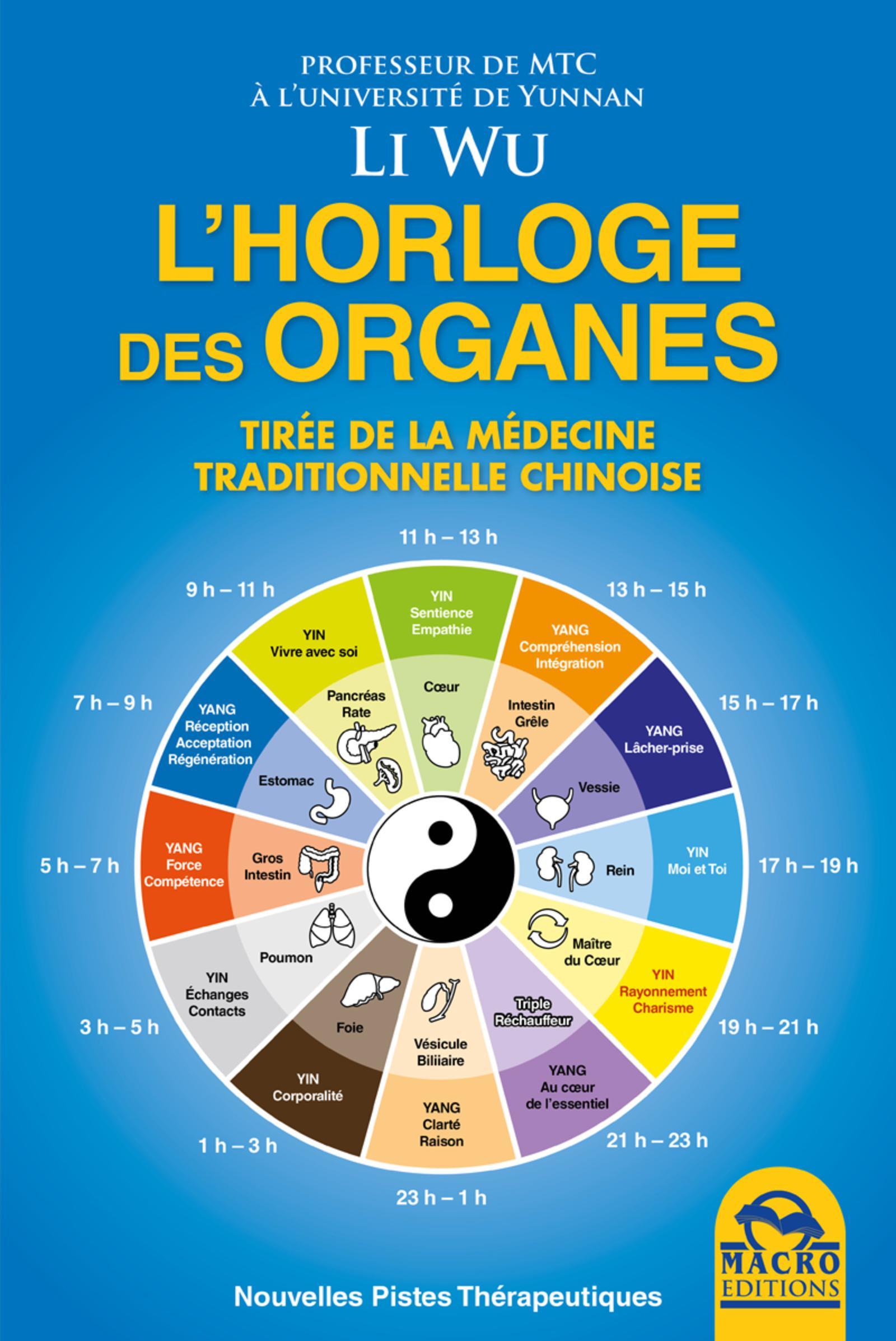 L HORLOGE DES ORGANES  TIREE DE LA MEDICINE TRADITIONNELLE CHINOISE