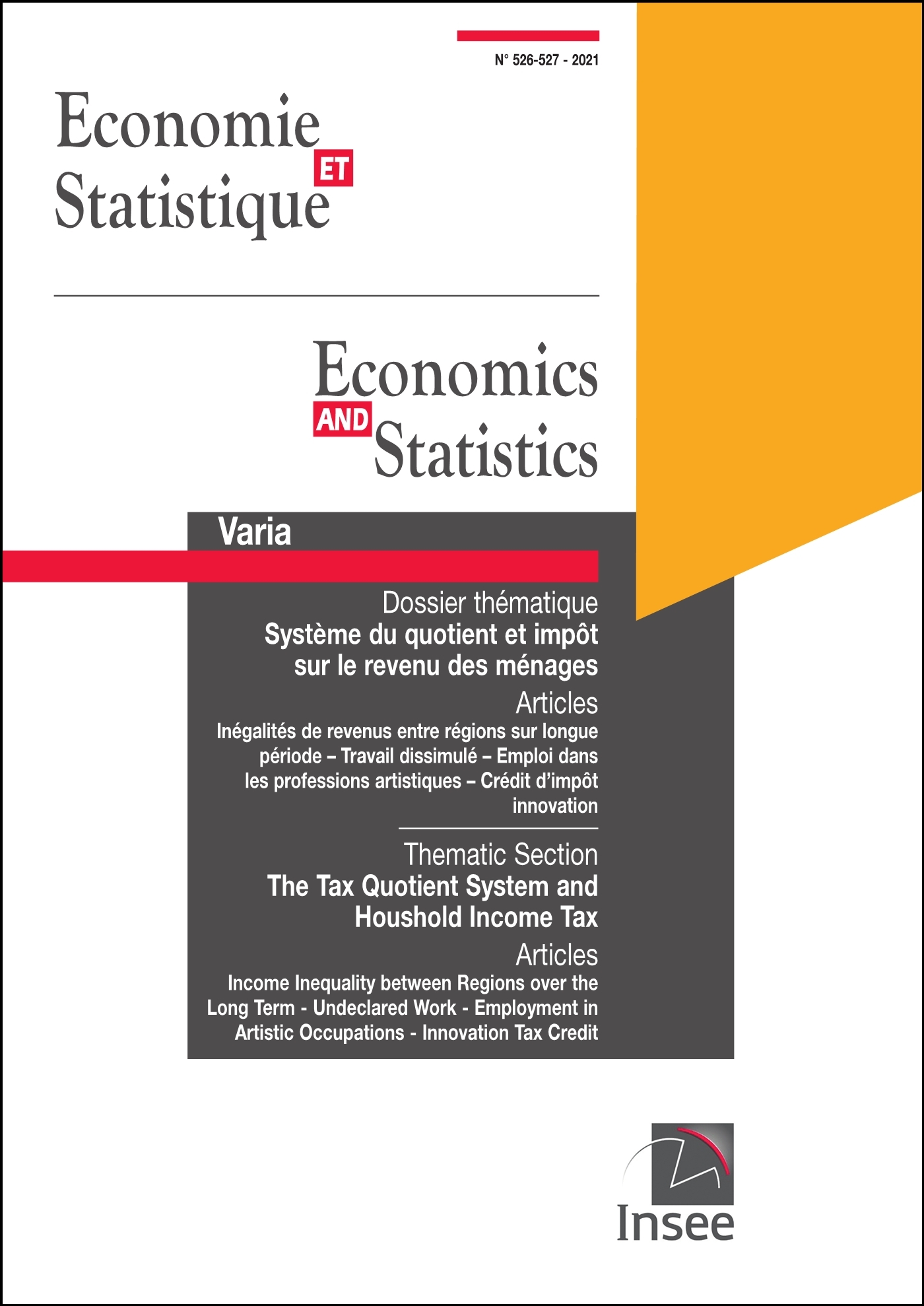 Economie et Statistique/ Economics and Statistics n° 526-527