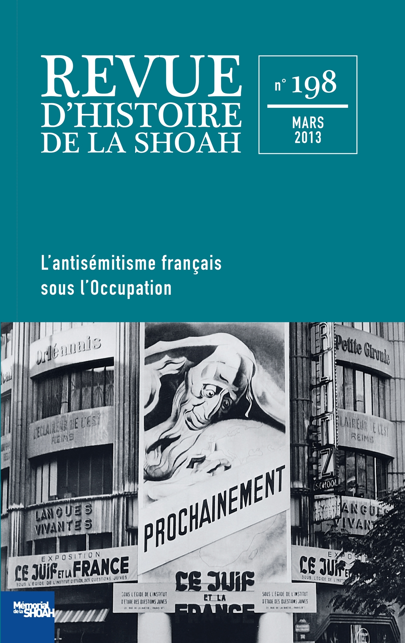 Revue Histoire de la shoah n°198 - L'Antisémitisme français sous l'occupation