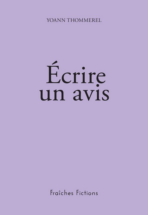 Écrire un avis