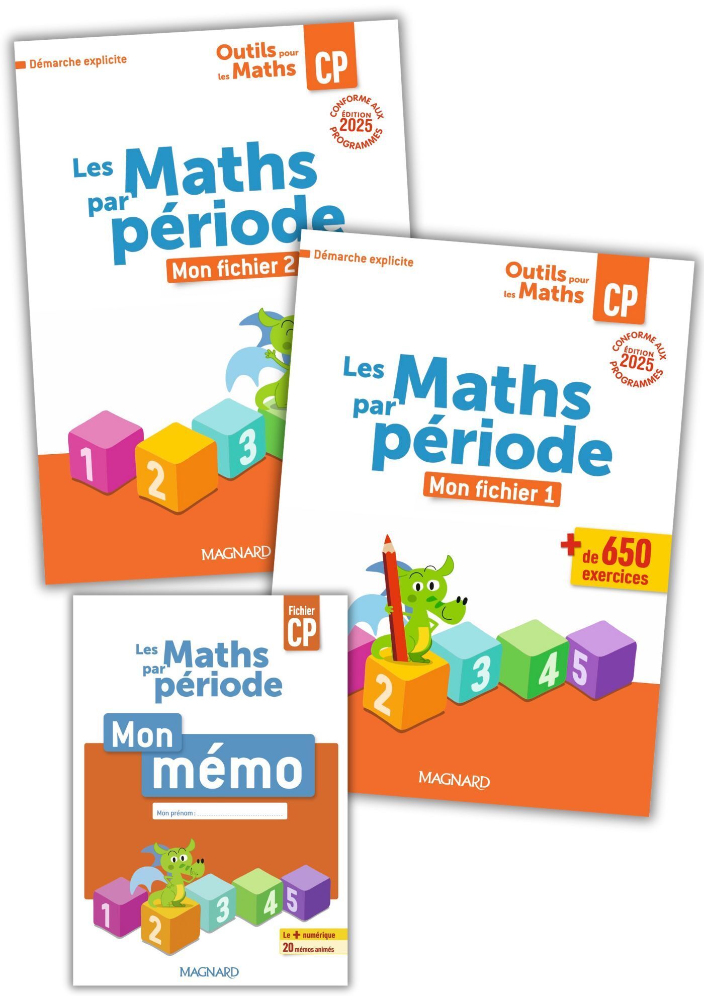 Outils pour les Maths CP par période (2025) - Fichier 1 + Fichier 2 + Mémo