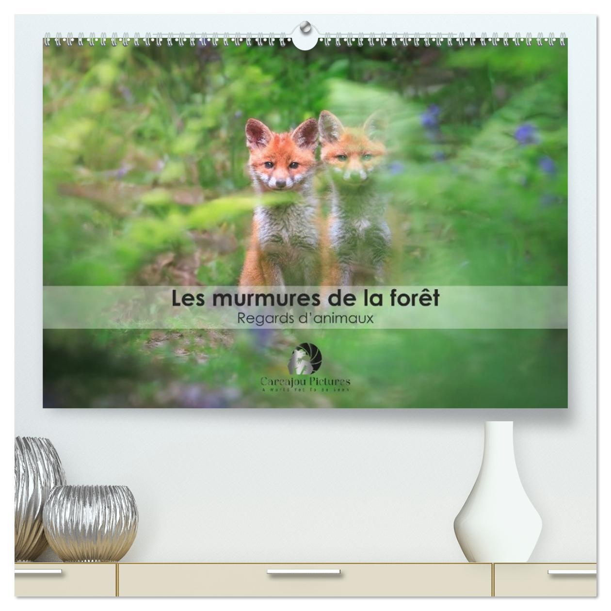 Les murmures de la forêt - Regards d'animaux  (Calendrier mural 2026 DIN A2 vertical) calendrier de bureau