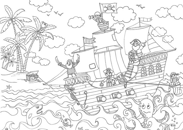 1-PIRATES MAXI COULEURS 108CM X 76CM