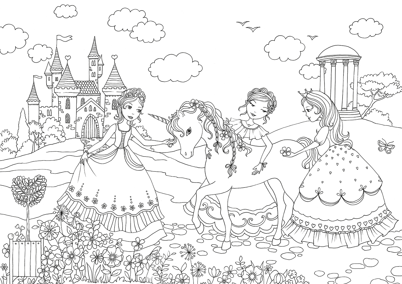 1-PRINCESSES MAXI COULEURS 108CM X 76CM
