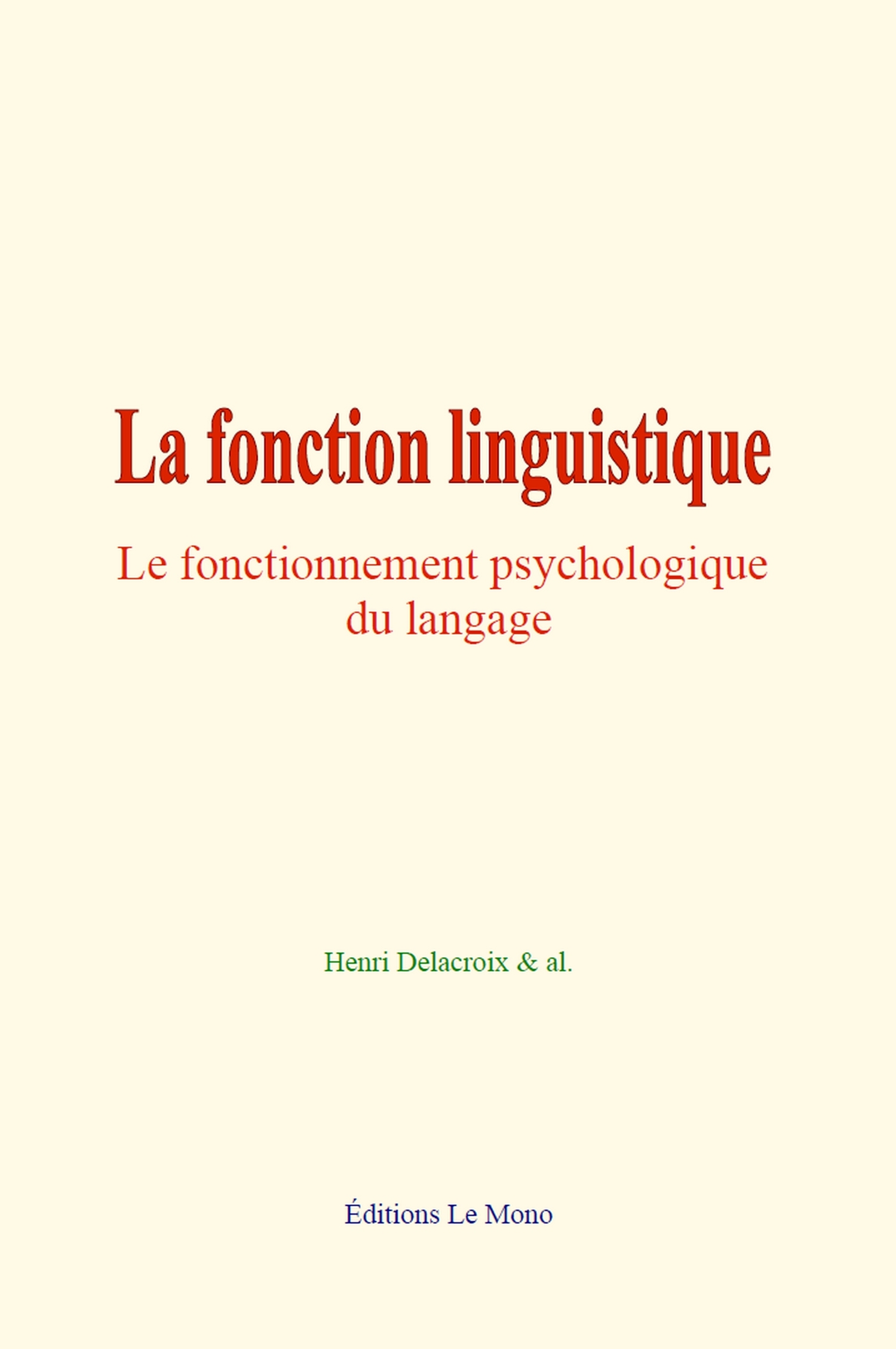 La fonction linguistique