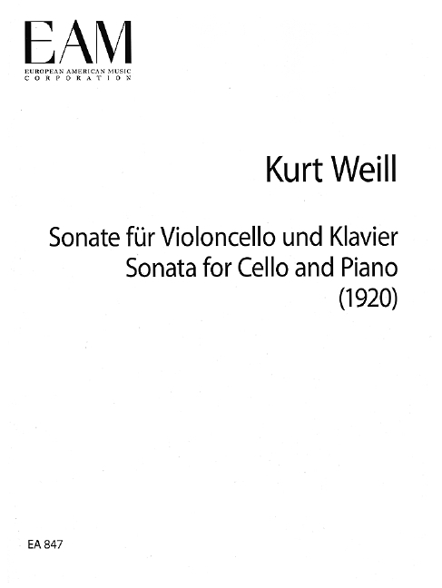 SONATA FOR CELLO AND PIANO VIOLONCELLE