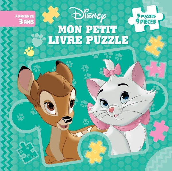 DISNEY - Mon Petit Livre Puzzle - 5 puzzles 9 pièces - Bébés animaux
