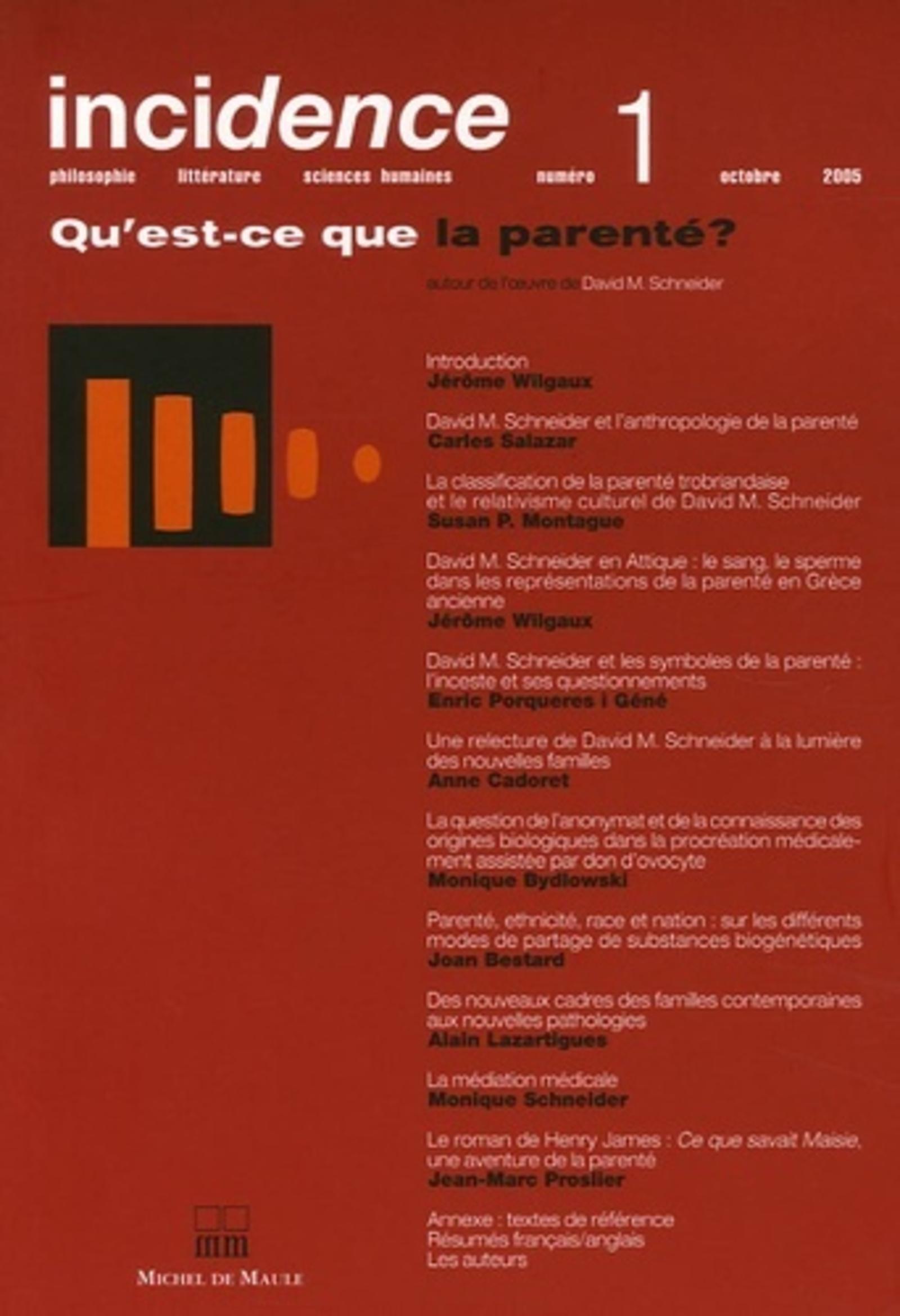 QU'EST-CE QUE LA PARENTE -INCIDENCE N1