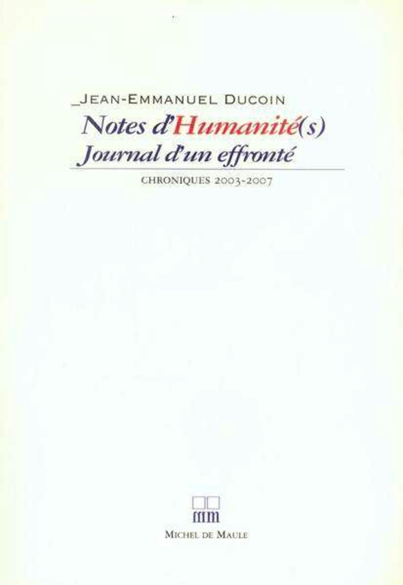 NOTES D'HUMANITE(S)