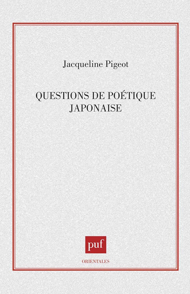 Questions de poétique japonaise