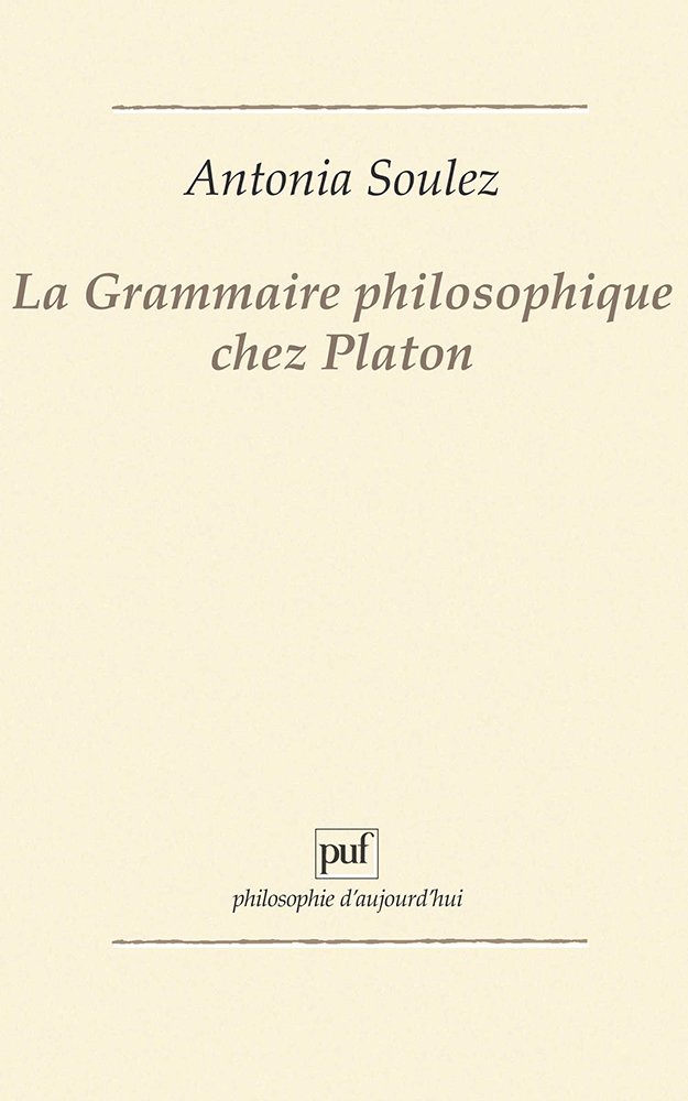 La grammaire philosophique chez Platon