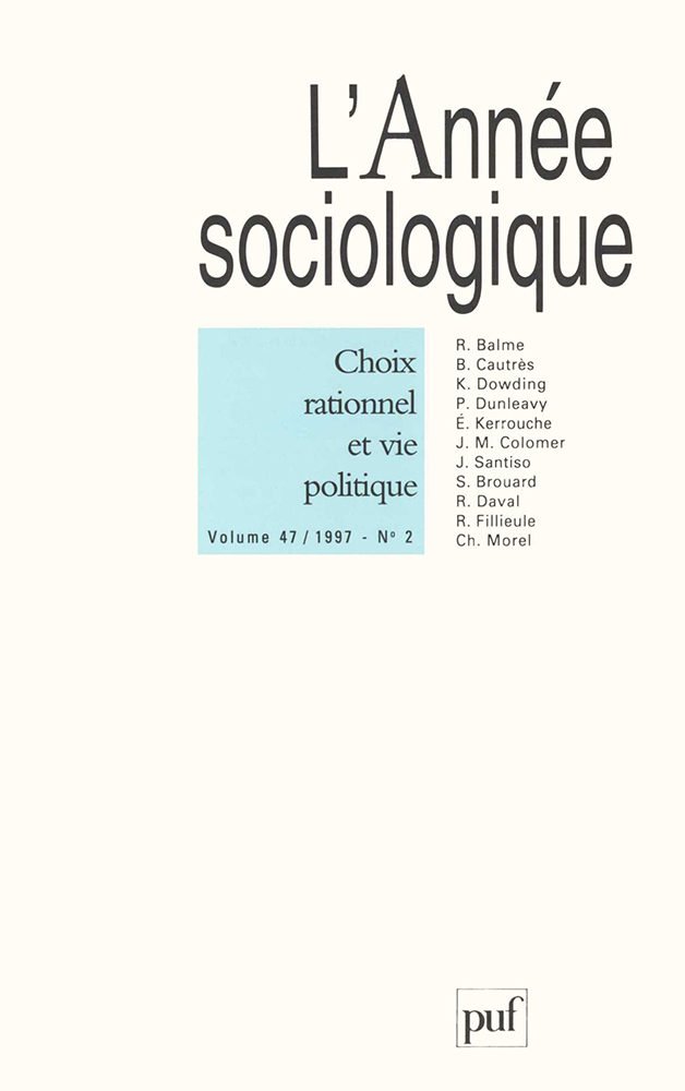 année sociologique 1995, vol. 45 (1)