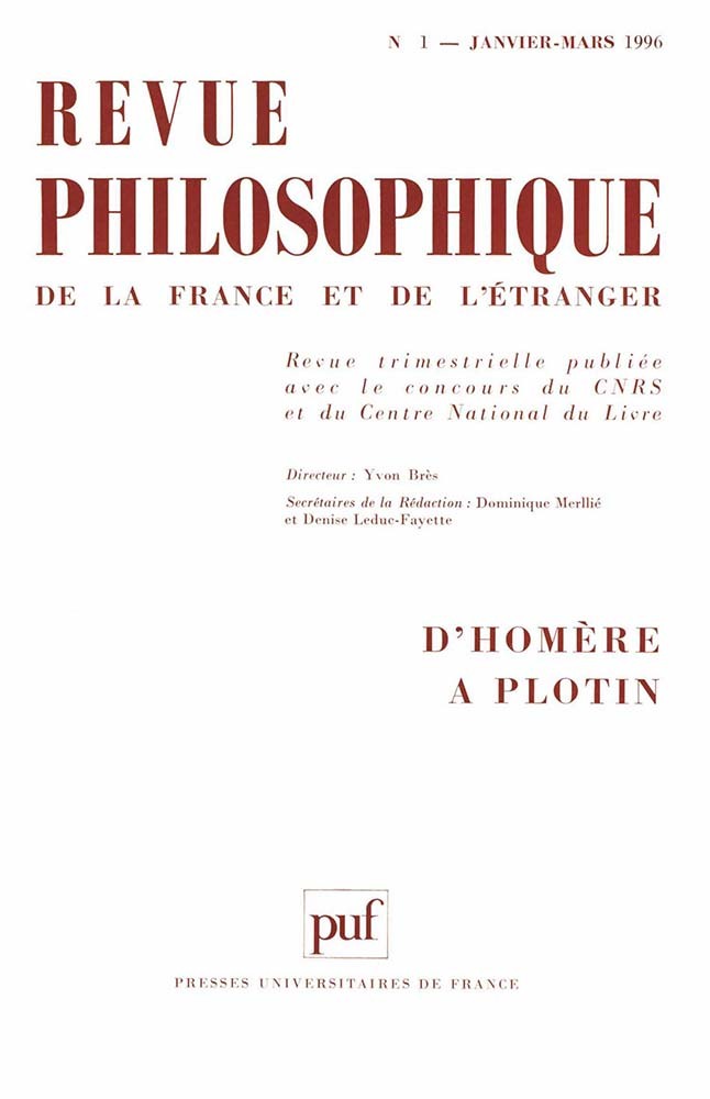 Revue philosophique 1996, t. 121 (1)