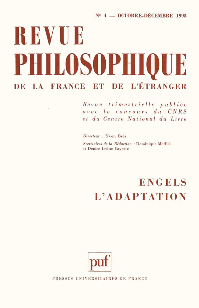 Revue philosophique 1995, t. 120 (4)