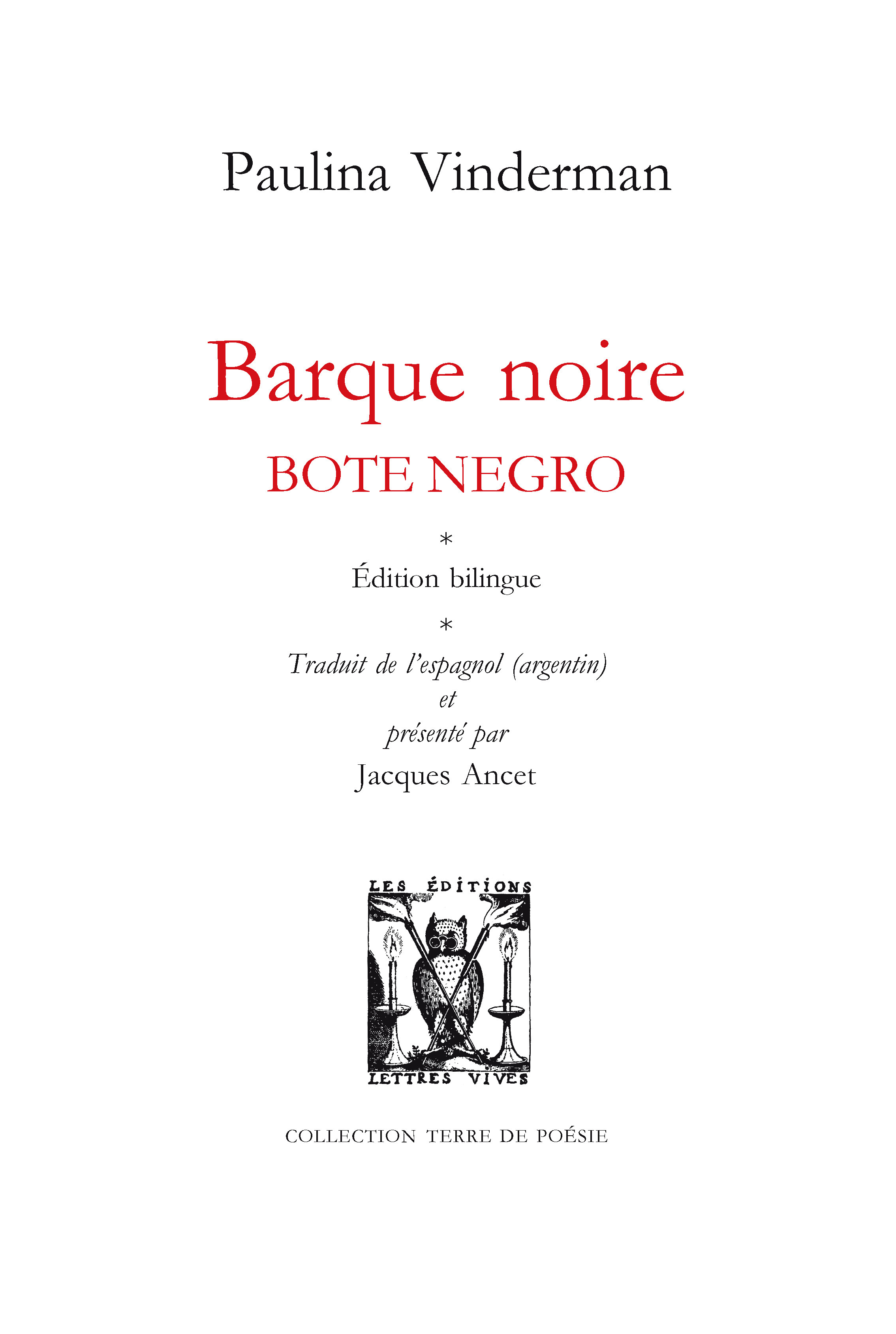 BARQUE NOIRE bilingue français/espagnol