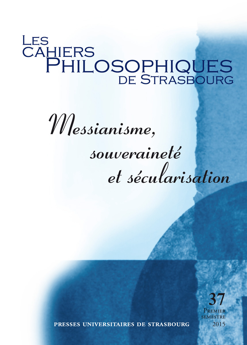 MESSIANISME, SOUVERAINETE ET SECULARISATION