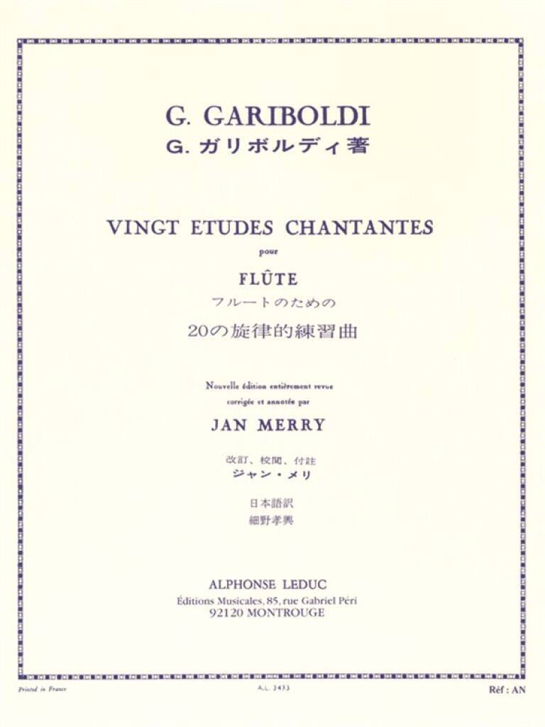 GIUSEPPE GARIBOLDI : 20 ETUDES CHANTANTES OPUS 88 - FLUTE TRAVERSIERE