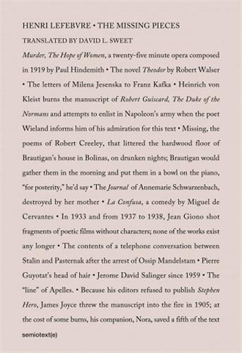 Missing Pieces /anglais