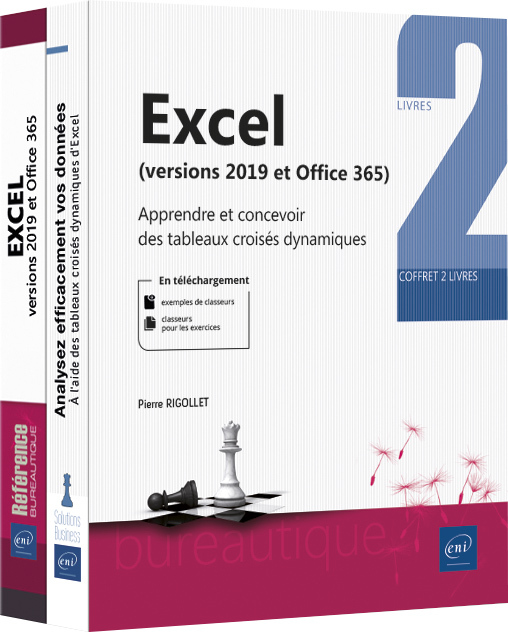 EXCEL (VERSIONS 2019 ET MICROSOFT 365) - COFFRET DE 2 LIVRES : APPRENDRE ET CONCEVOIR DES TABLEAUX C