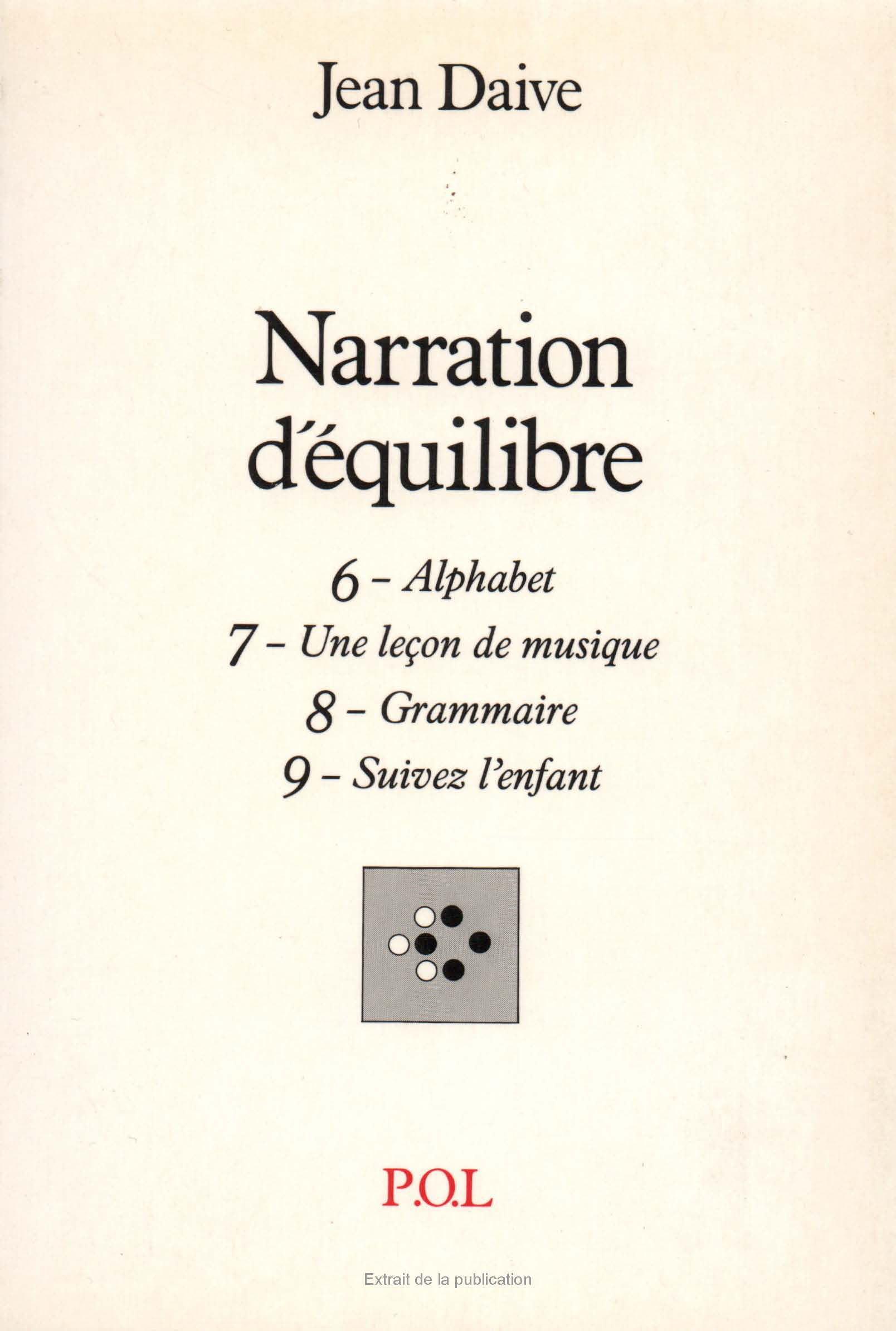 Narration d'équilibre VI, VII, VIII, IX