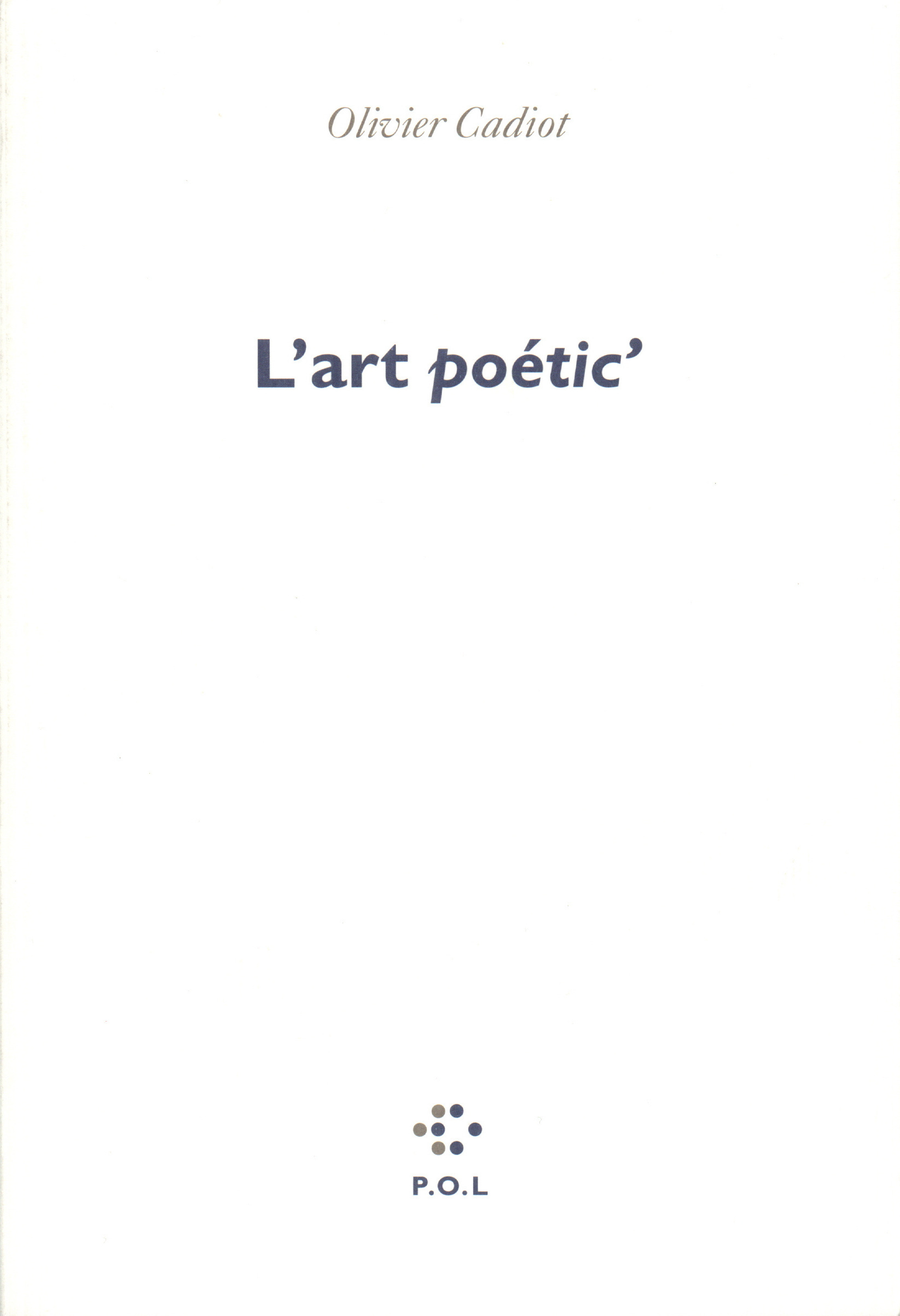 L'Art Poétic'
