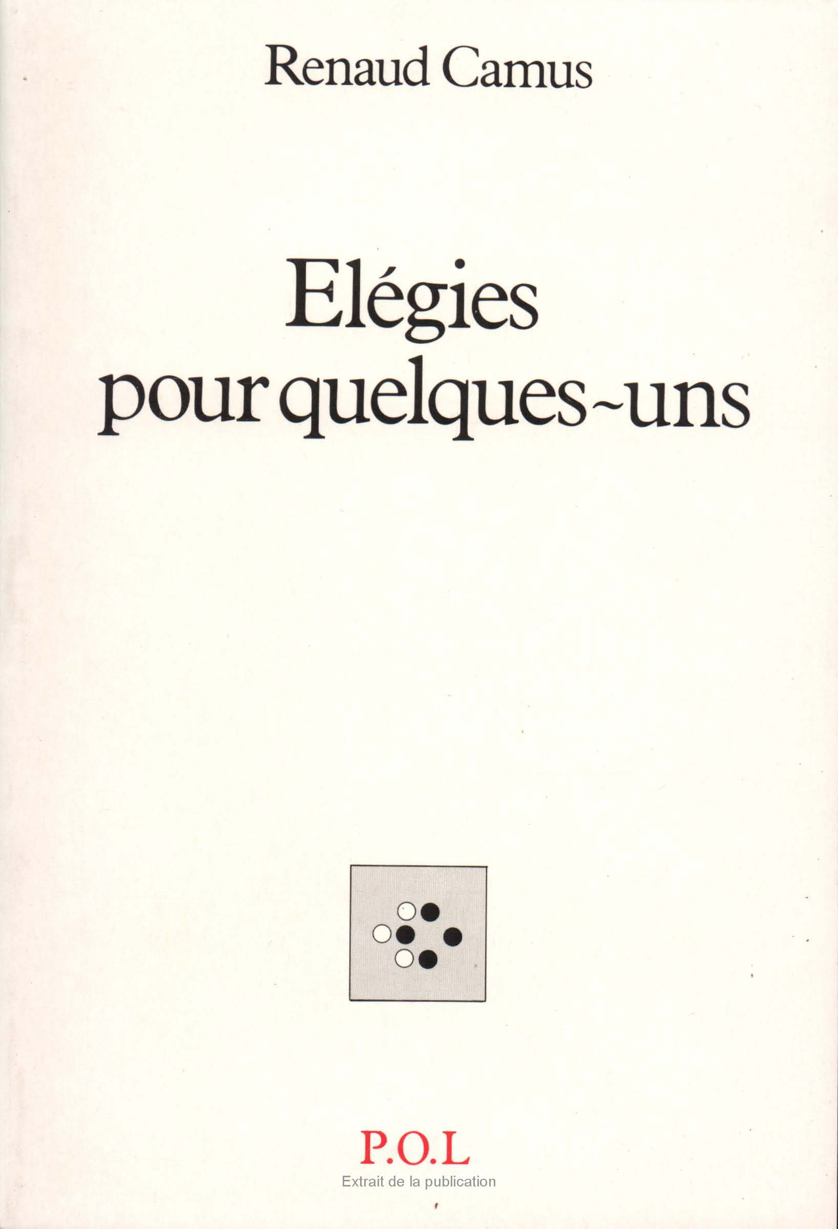 Élégies pour quelques-uns