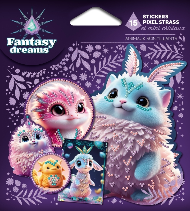 Stickers en pixel strass et mini cristaux - Animaux scintillants