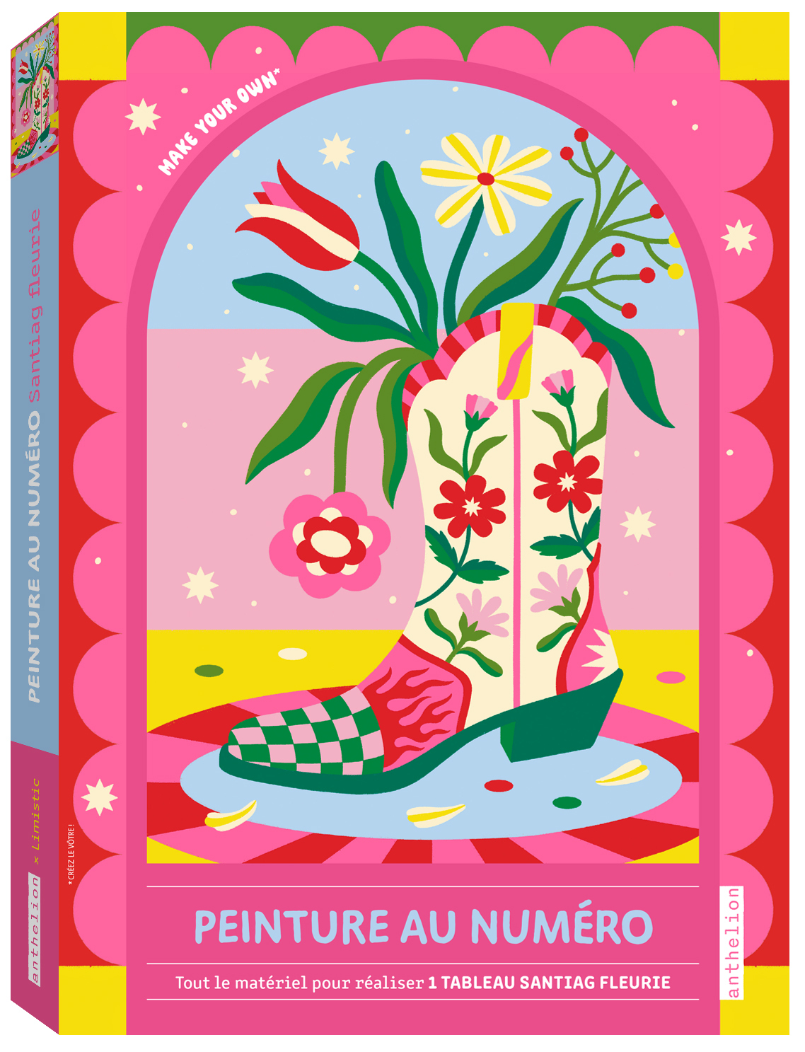 Peinture au numéro   Santiag fleurie