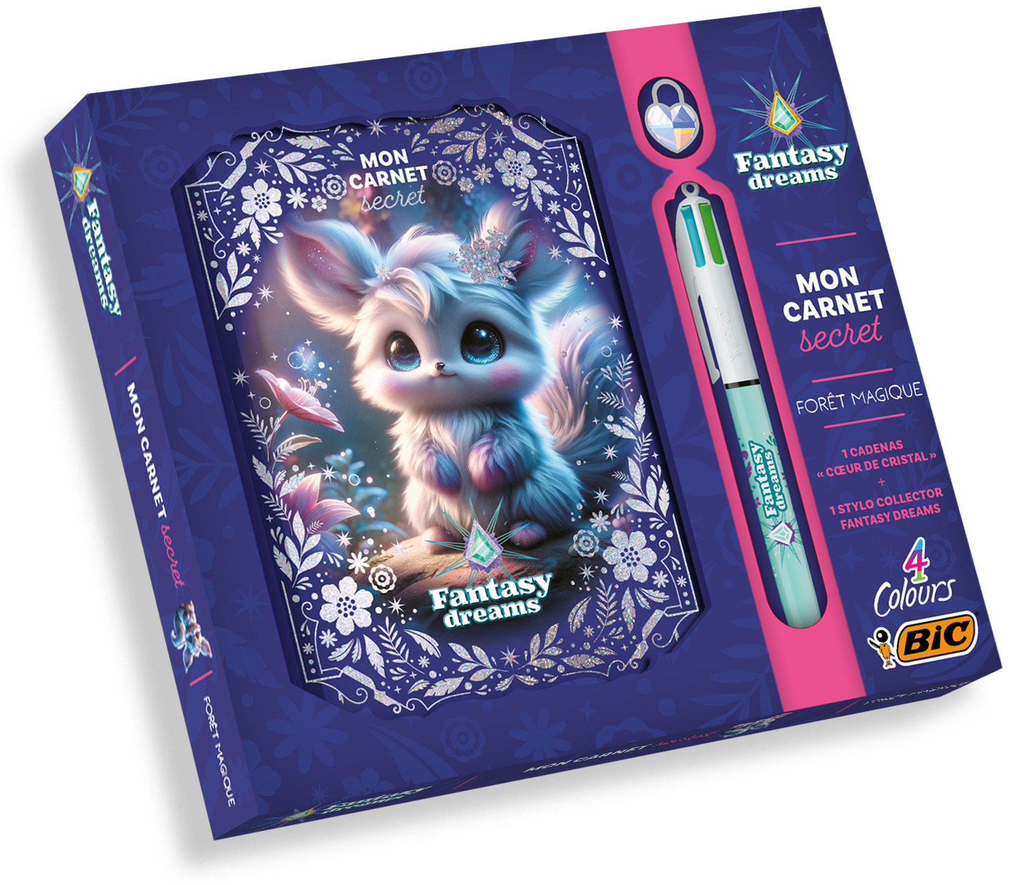 Coffret carnet secret avec Bic - Fantasy Dreams (Forêt magique)