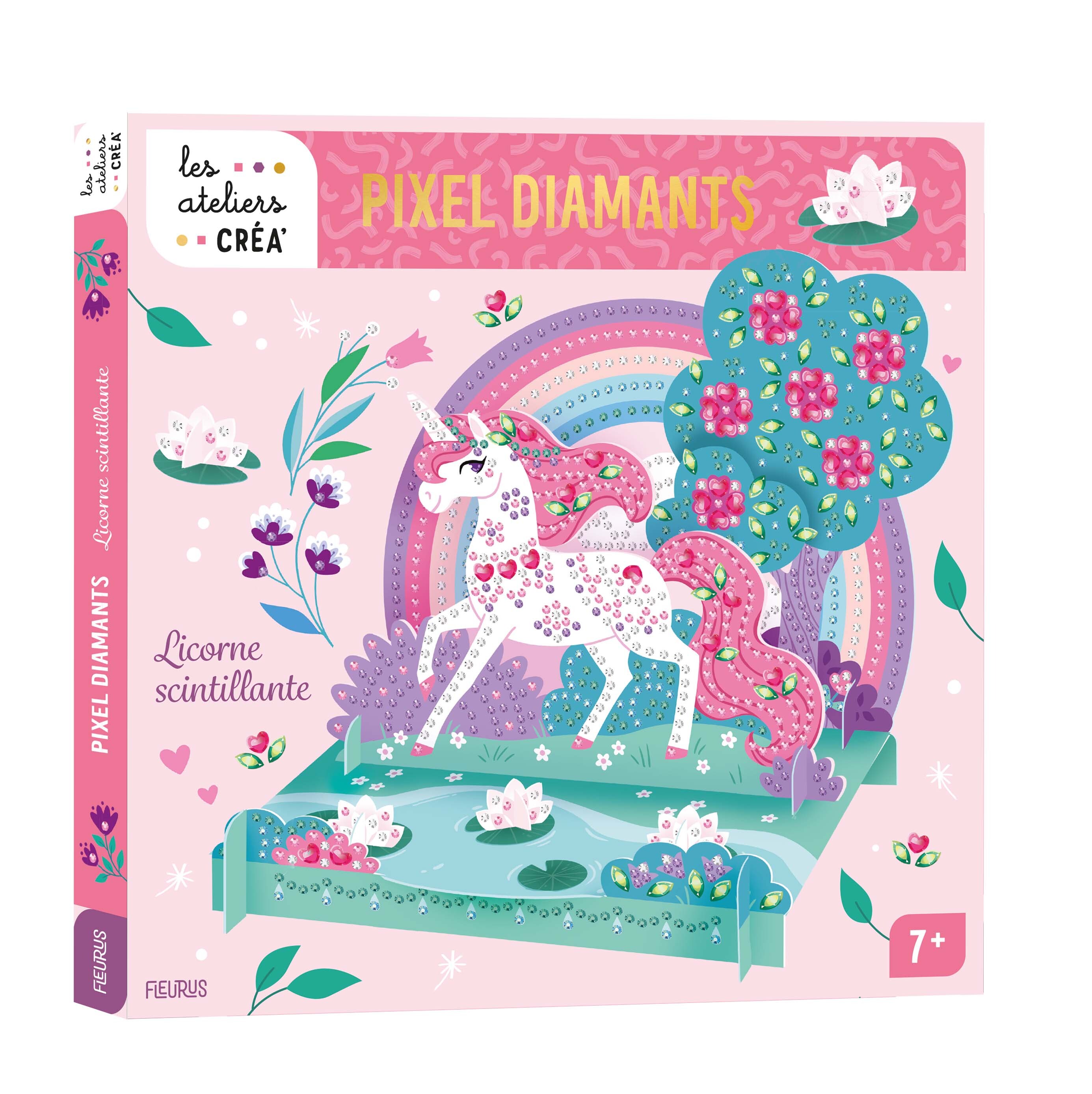 Licorne scintillante en pixel diamants