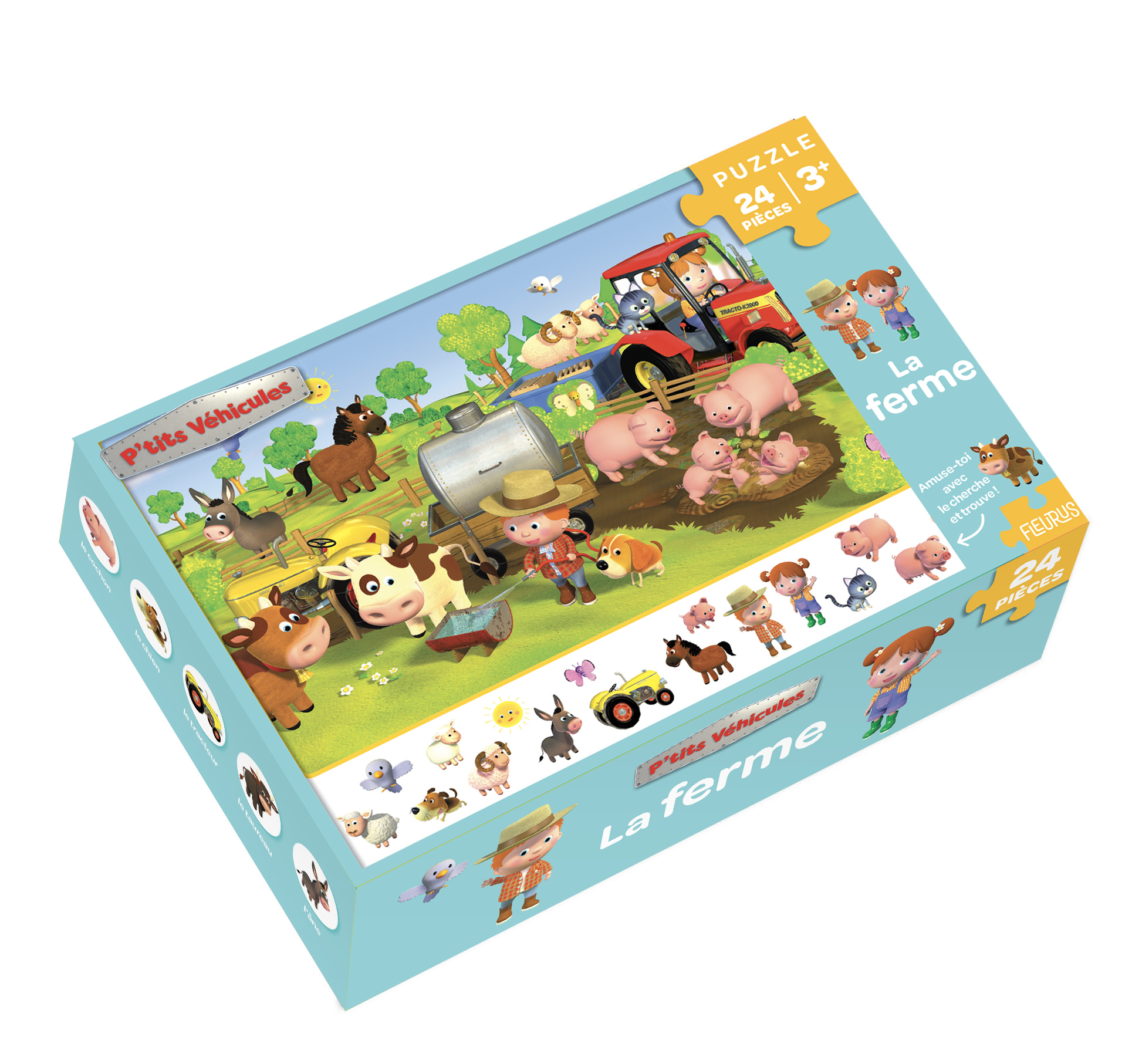 Puzzle p'tits véhicules - La ferme (24 pièces)