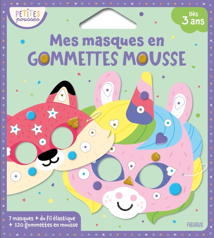 Mes masques en gommettes mousse - Animaux