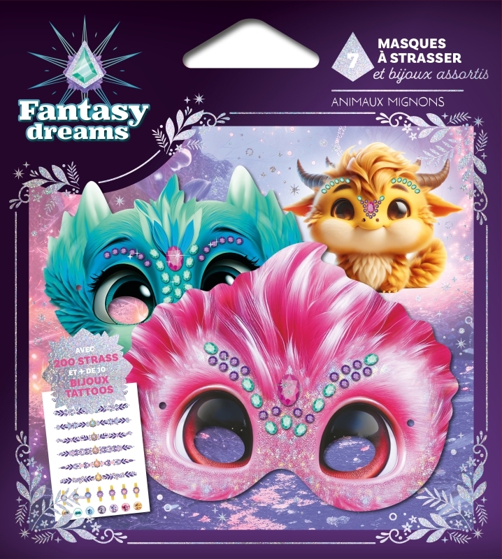 Masques à strasser - Animaux mignons