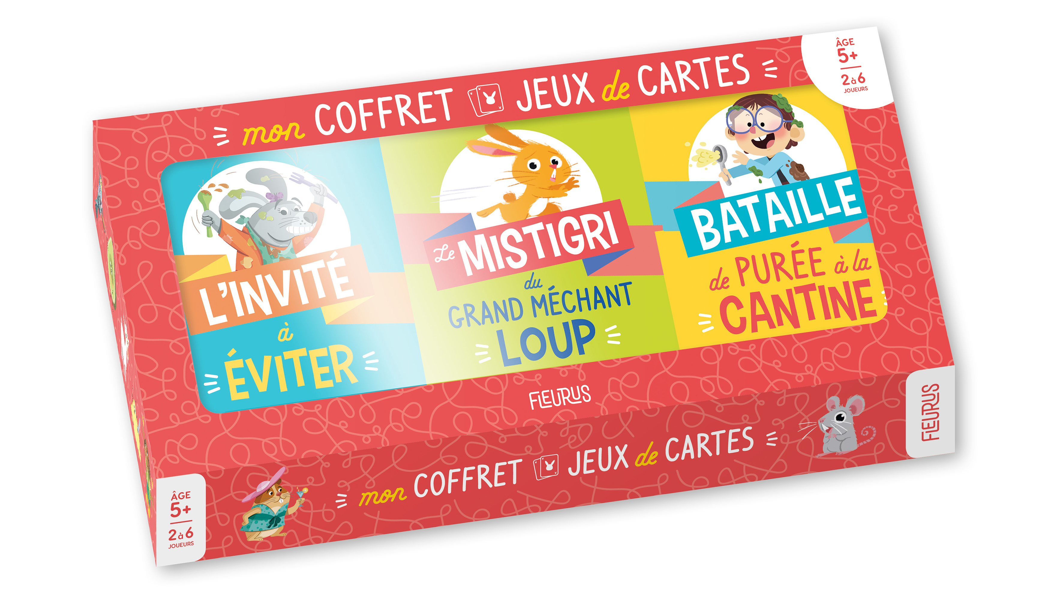 Mes 3 jeux de cartes (Le mistigri du Grand Méchant Loup / Bataille de purée à la cantine / L invité