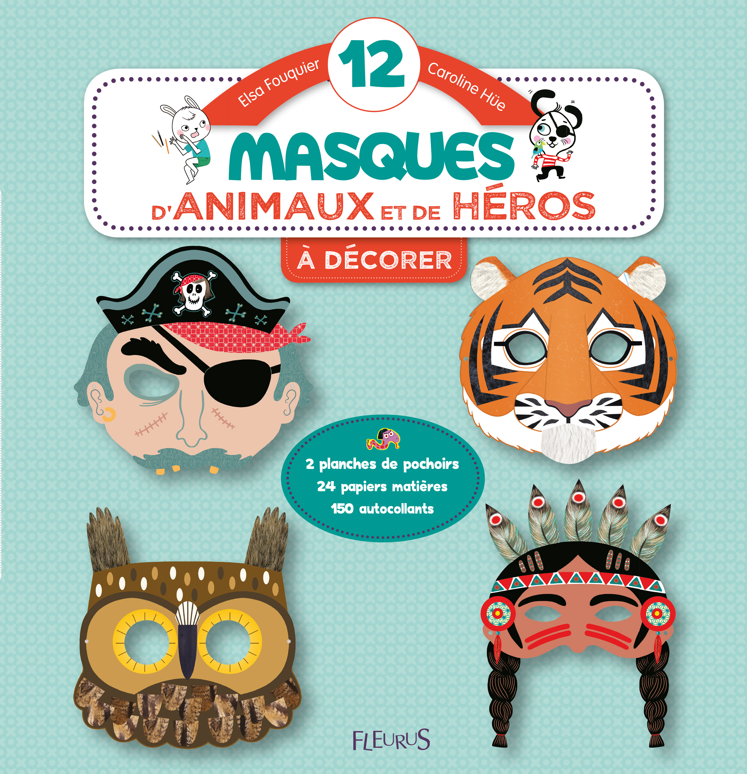 12 masques d'animaux et de héros à décorer